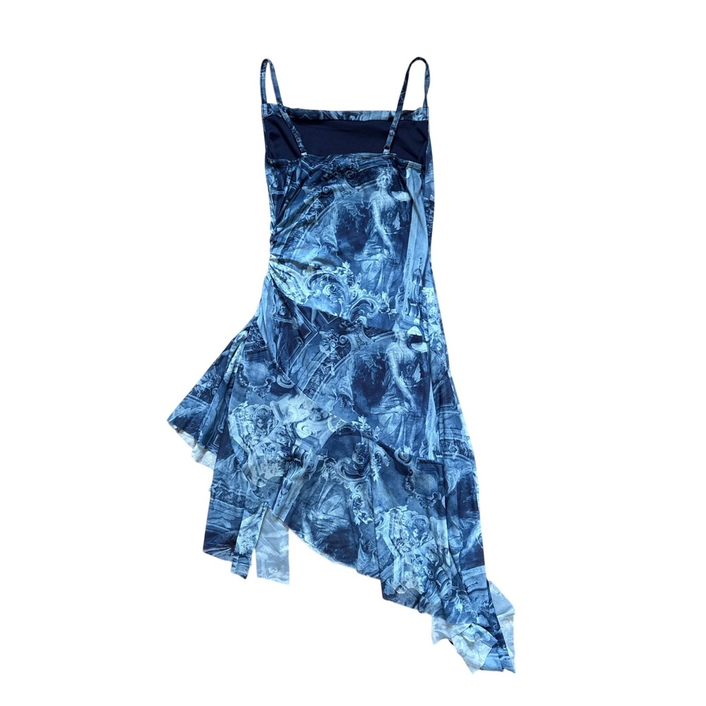 Almost Famous Dress Womens Blue Renaissance Mesh‎ Handkerchief SIZE L - Picture 6 of 7